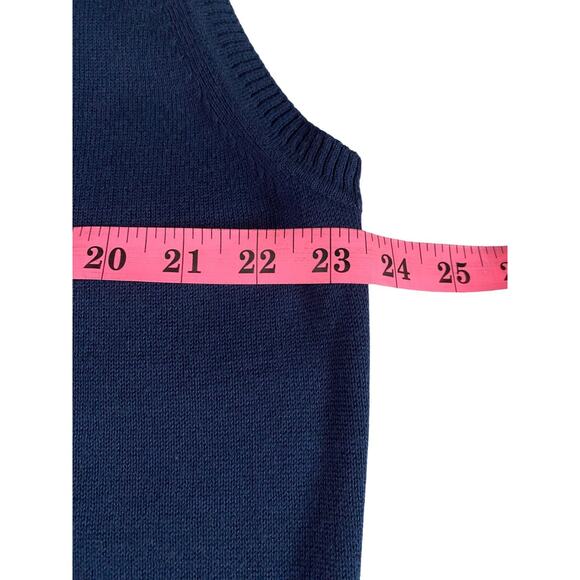 Jos A Bank Mens Large 100% Pima Cotton Pullover Navy Casual Sweater Vest - Picture 3 of 6